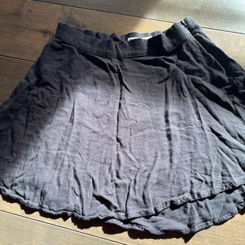 SO Gray Ruffled Skater Mini Skirt
